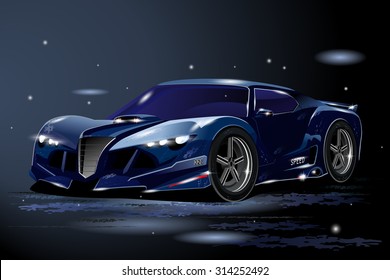 Sport Car on the dark 