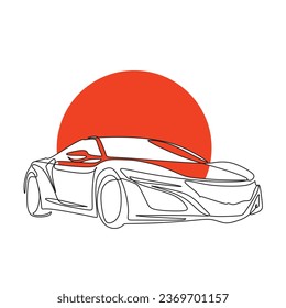 Vehículo deportivo, vector de una línea