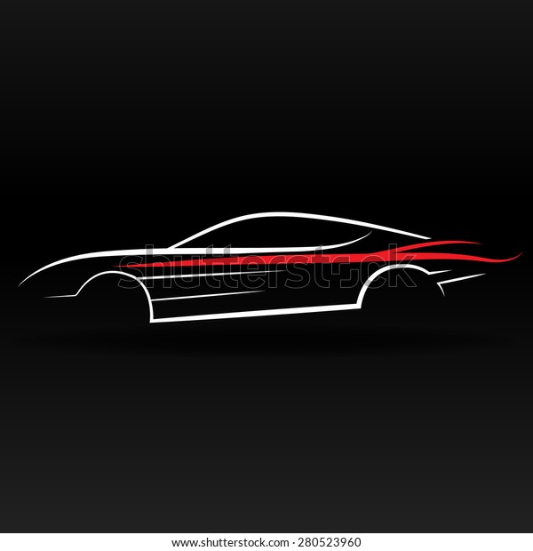 Sport\
car outline abstract for website and graphic\
design