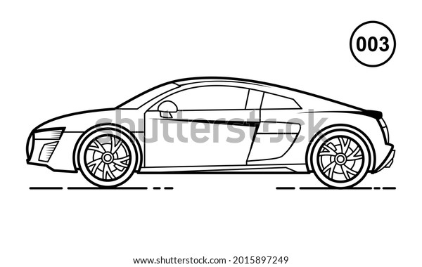 Sport Car\
Outline Design for Drawing Book Style\
003