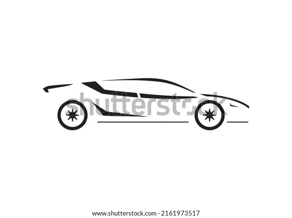sport car\
outline isolated on white\
background.