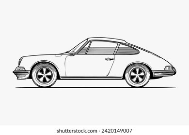 Sport car outline vector image. Vehicle art.