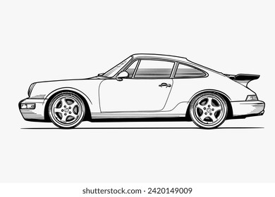 Sport car outline vector image. Vehicle art.
