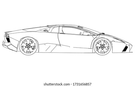 Sport Car Outline Sport Vehicle Template Stock Vector (Royalty Free ...