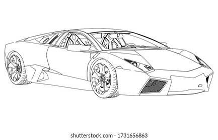 Sport Car Outline Sport Vehicle Template Stock Vector (Royalty Free ...