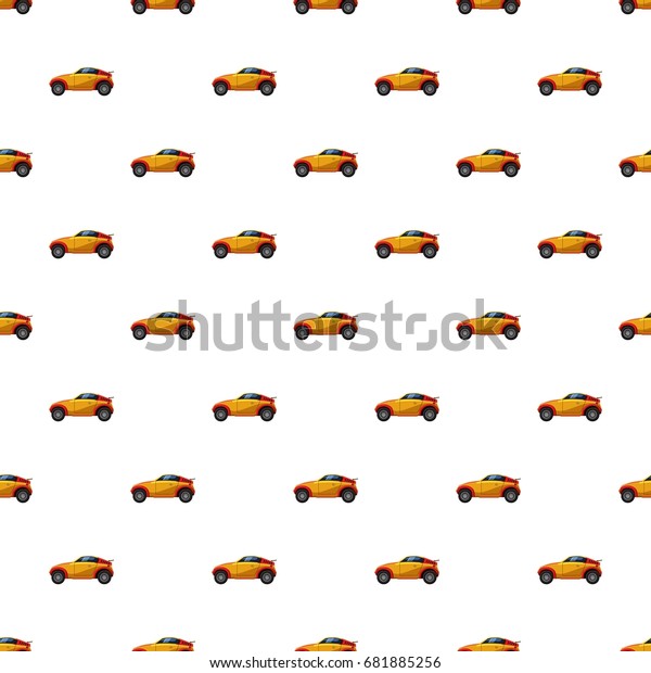 Sport car pattern seamless repeat in cartoon\
style vector\
illustration