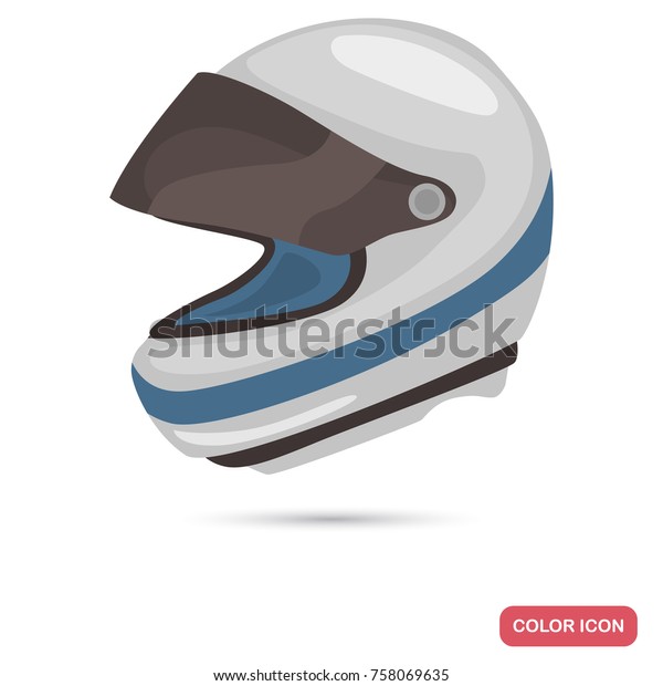 Sport car pilot helmet\
color flat icon