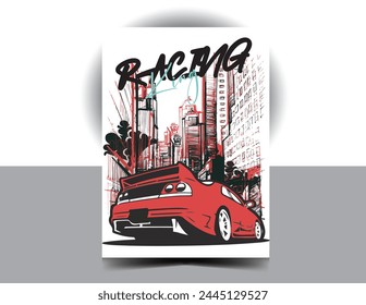 Sport Car Poster Design , Vector File