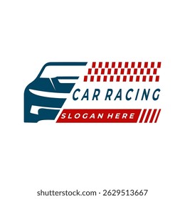 Sport car race logo design vector template