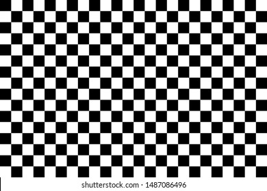 Sport car race pattern. Chess black white seamless background. Vector texture