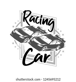 Sport car racing vector illustration, sport car logo vector