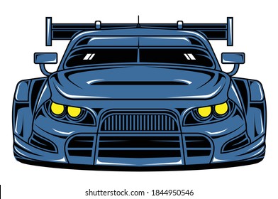 Sport Car Racing Vector Illustration