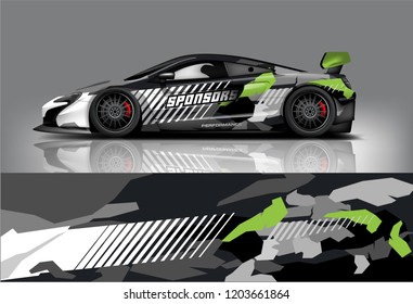 Sport car racing wrap design. vector design.