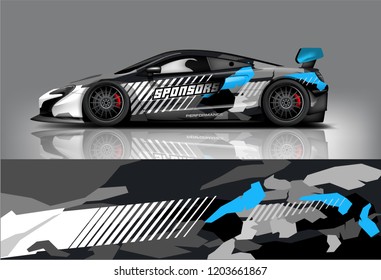 Sport car racing wrap design. vector design.