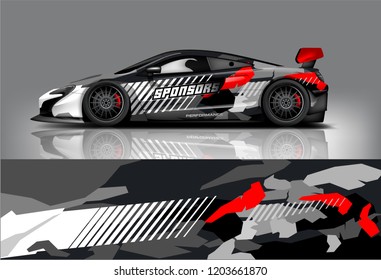 Sport car racing wrap design. vector design.