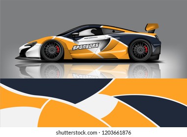 Sport car racing wrap design. vector design.