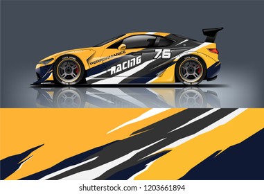 Sport car racing wrap design. vector design.