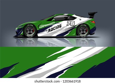 Sport car racing wrap design. vector design.