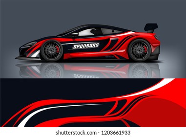 Sport car racing wrap design. vector design.