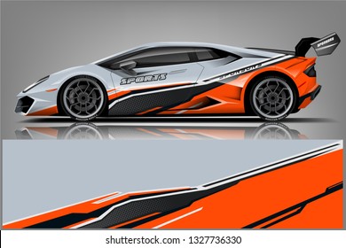 Sport car racing wrap design. vector design.