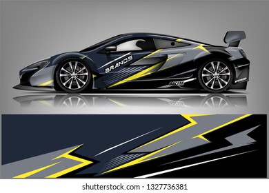 Sport car racing wrap design. vector design.