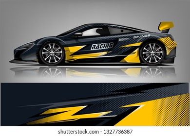 Sport car racing wrap design. vector design.