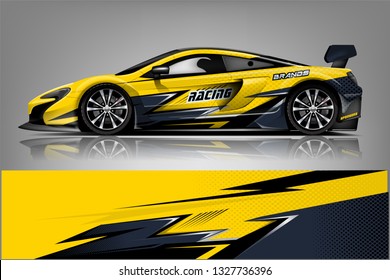 Sport car racing wrap design. vector design.