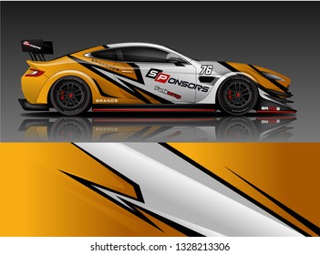 Sport car racing wrap design. vector design.

