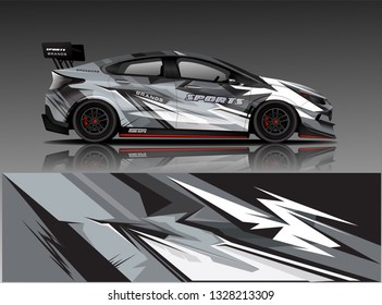 Sport car racing wrap design. vector design.
