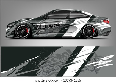 Sport car racing wrap design. vector design.
