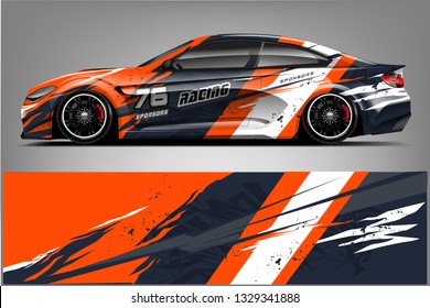 Sport car racing wrap design. vector design.
