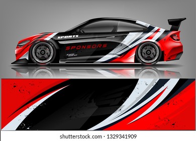 Sport car racing wrap design. vector design.
