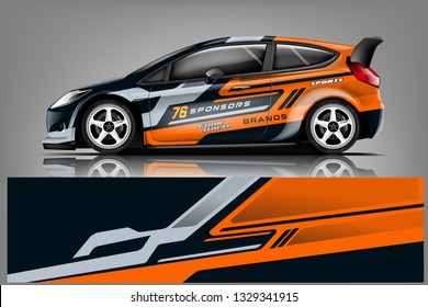 Sport car racing wrap design. vector design.
