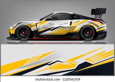 Sport car racing wrap design. vector design.
