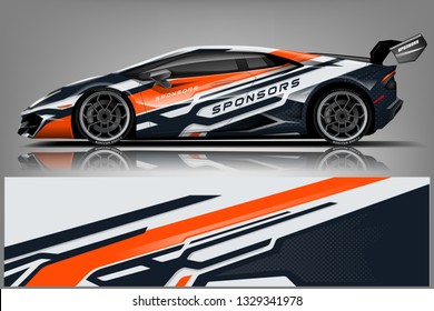 Sport car racing wrap design. vector design.
