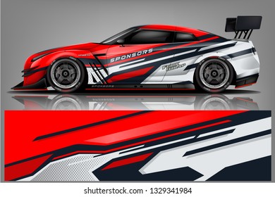 Sport car racing wrap design. vector design.
