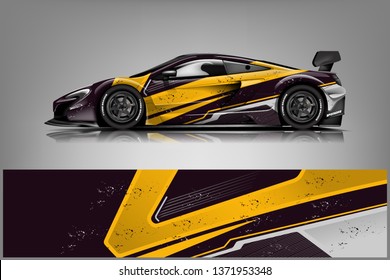 Sport car racing wrap design. vector design dekal
