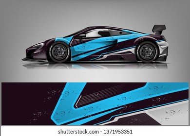 Sport Car Racing Wrap Design. Vector Design Dekal
