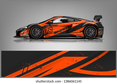 Sport car racing wrap design. vector design dekal
