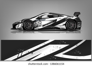 Sport car racing wrap design. vector design dekal
