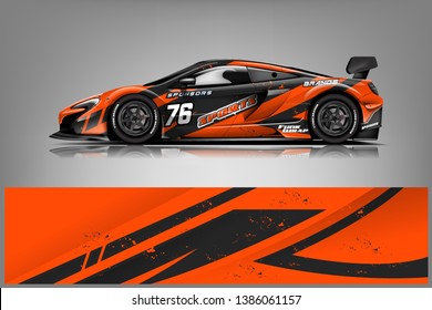 Sport car racing wrap design. vector design dekal
