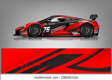 Sport car racing wrap design. vector design dekal
