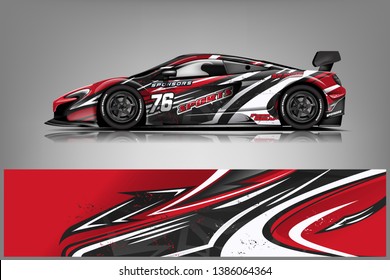 Sport Car Racing Wrap Design. Vector Design Dekal
