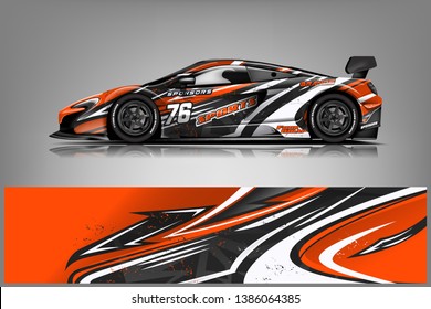 Sport car racing wrap design. vector design dekal
