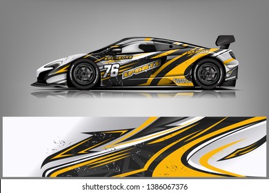 Sport car racing wrap design. vector design dekal
