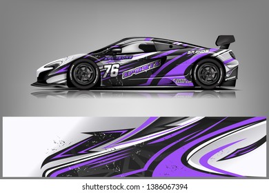 Sport car racing wrap design. vector design dekal
