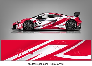 Sport car racing wrap design. vector design dekal
