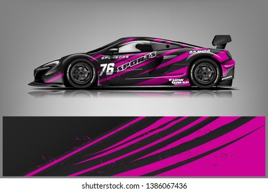 Sport car racing wrap design. vector design dekal
