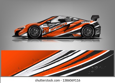 Sport car racing wrap design. vector design dekal
