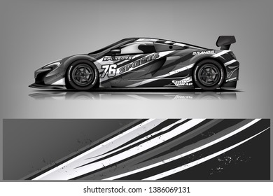 Sport car racing wrap design. vector design dekal
